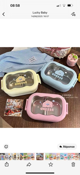 Boîtes à lunch colorées étanches