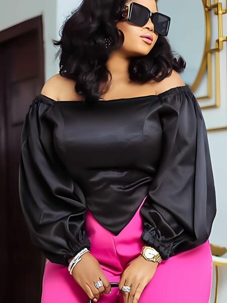 Silky off shoulder blouse
