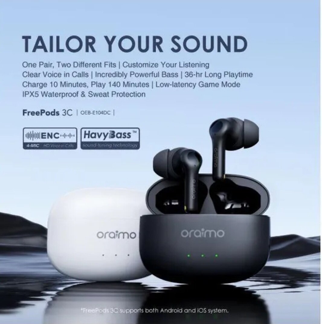 oraimo FreePods 3C ENC True Wireless Earbuds