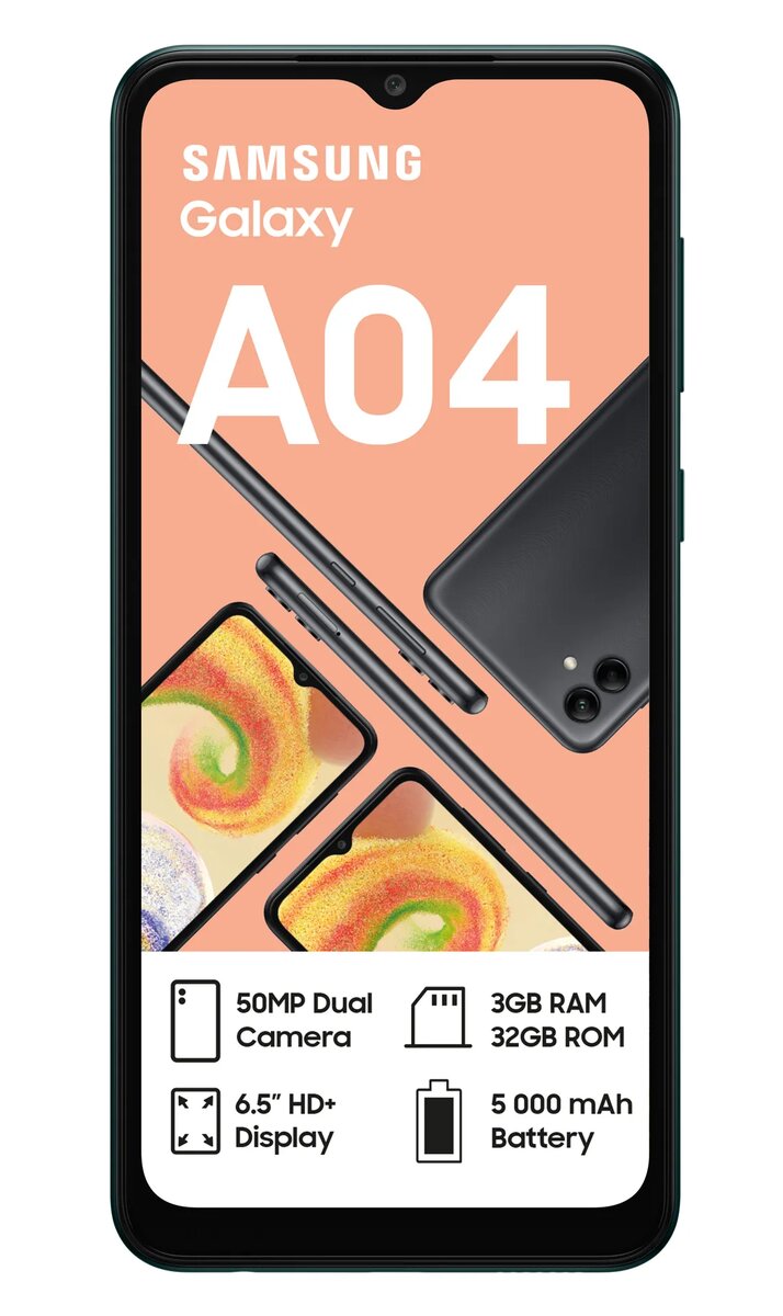 Samsung A04 32gb, 3gb Ram