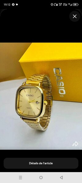 Montre Casio Dorée Classique