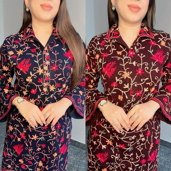 Heavy multi embroidery shamoze silk , dc free