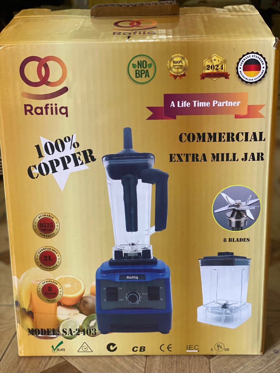 Rafiq heavy Duty commercial Blender 2 in 1 Unbreakable jar -