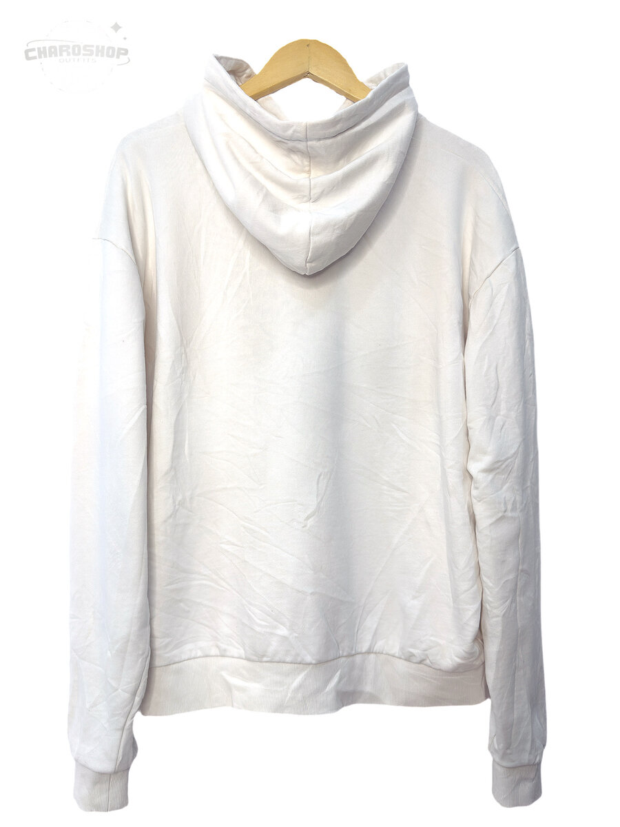 Sweat à capuche blanc unisexe