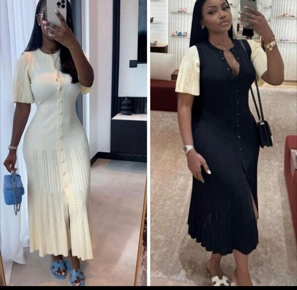 Robe midi boutonnée élégante