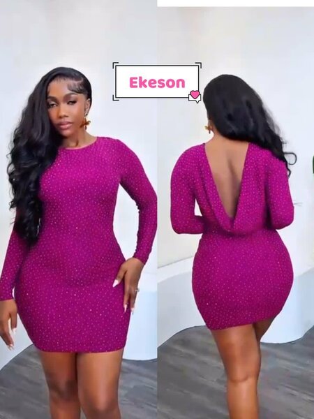 Elegant Backless Sequin Dress