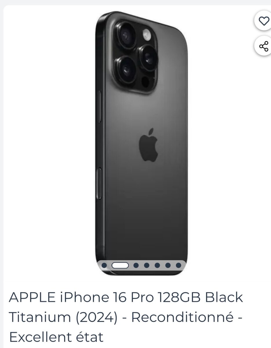 iPhone 16 Pro 128GB Reconditionné