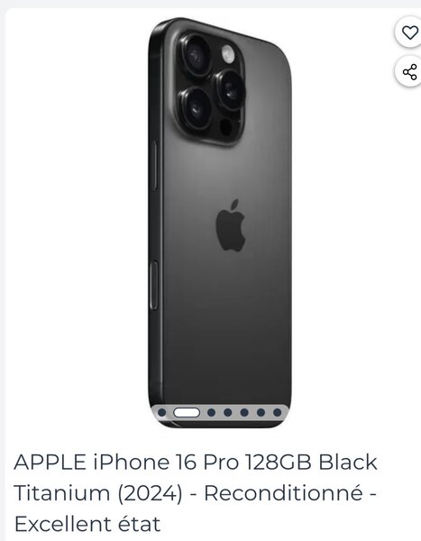 iPhone 16 Pro 128GB Reconditionné