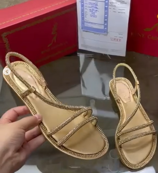 gold sandals