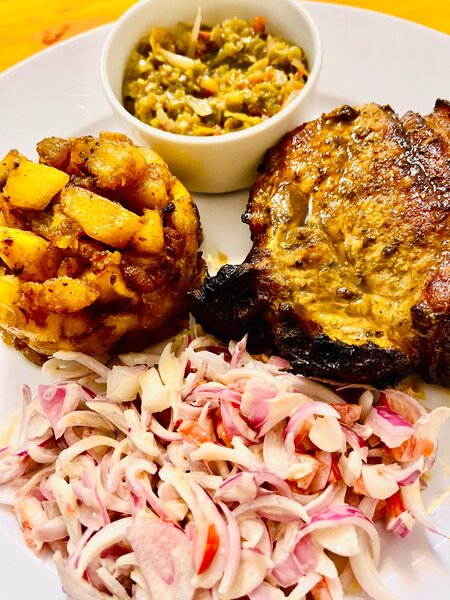 Porc braisé, sauté et grillé