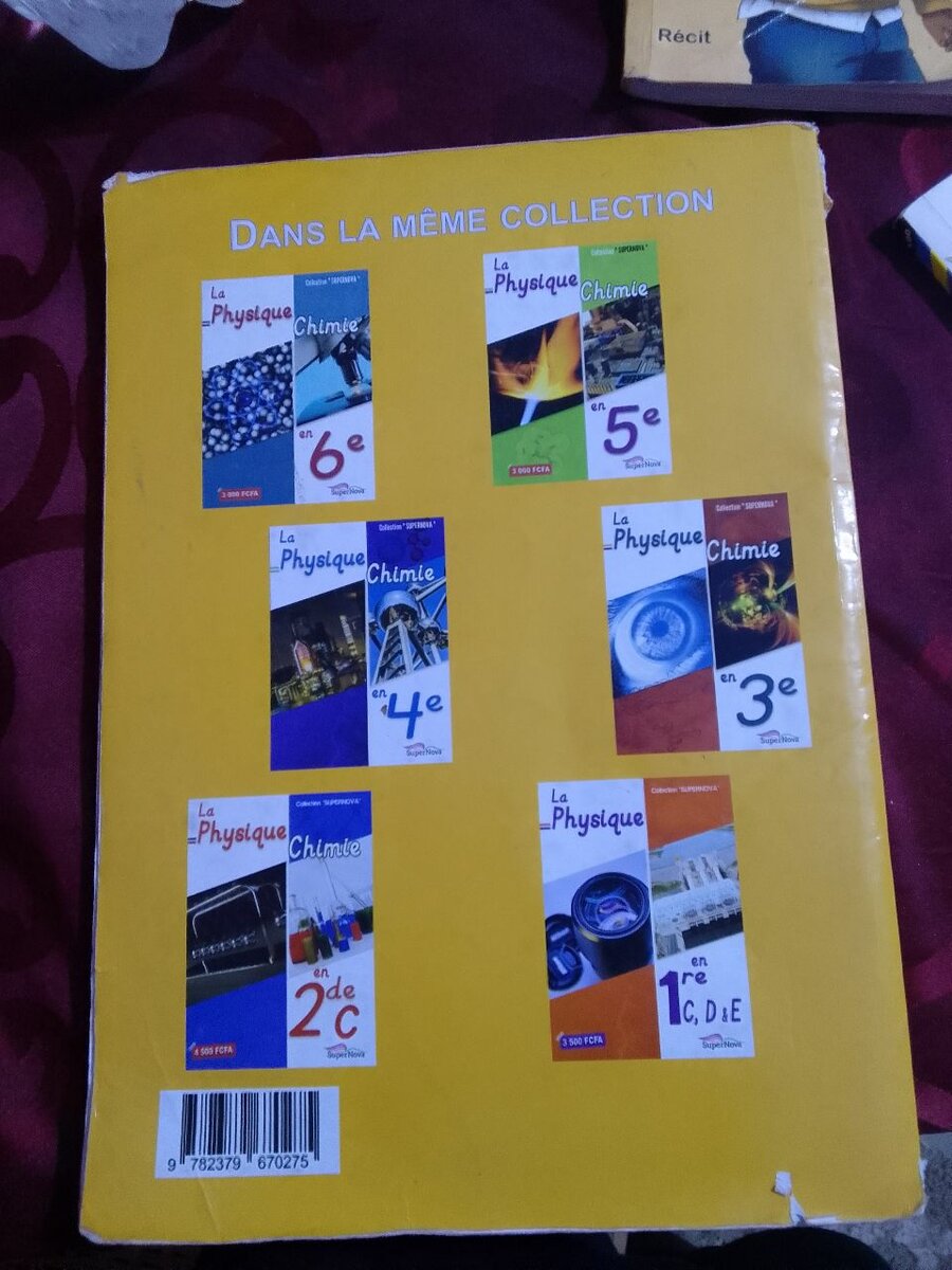 Livre de Chimie pour 1re