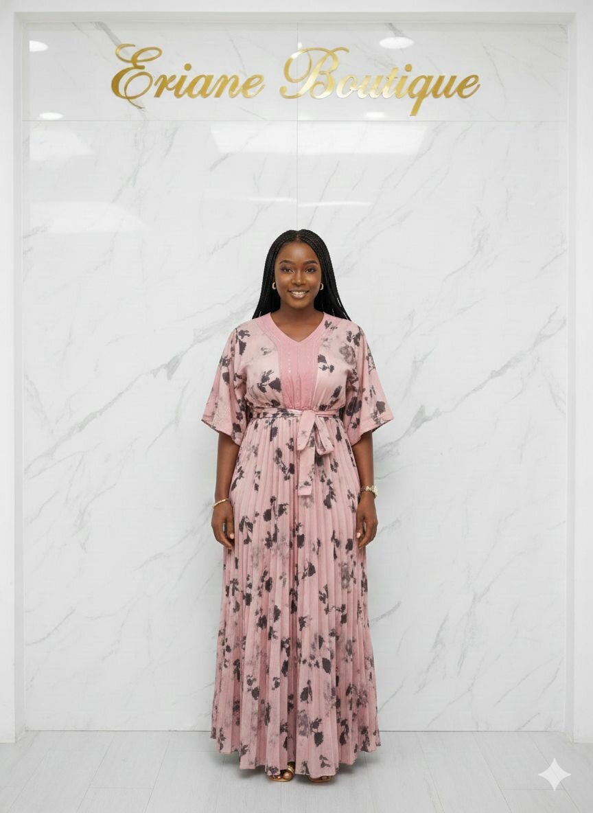 Robe longue plissée