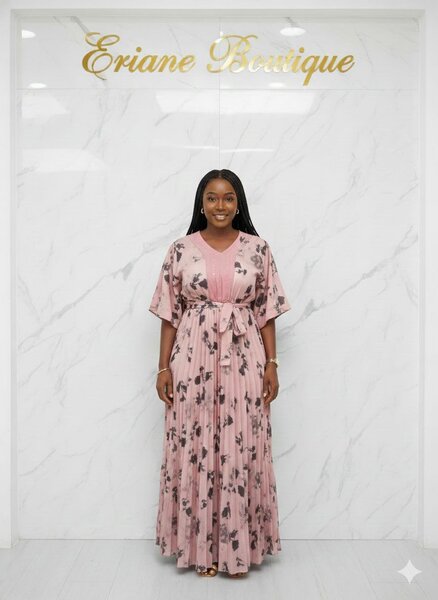 Robe longue plissée