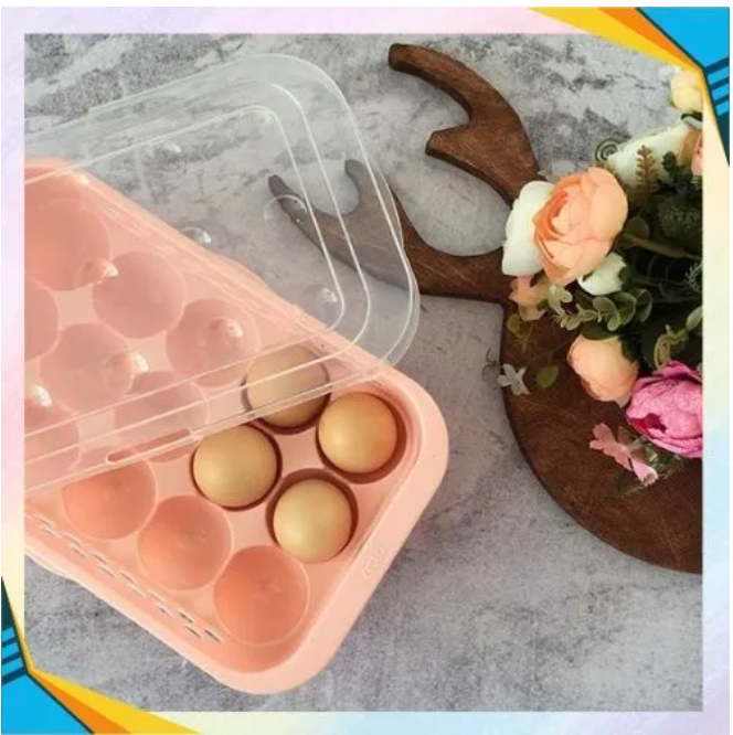 15 Eggs Storage Box With Lid, Storage Container, Fridge Egg Tray, PP material, Transparent and Stackable