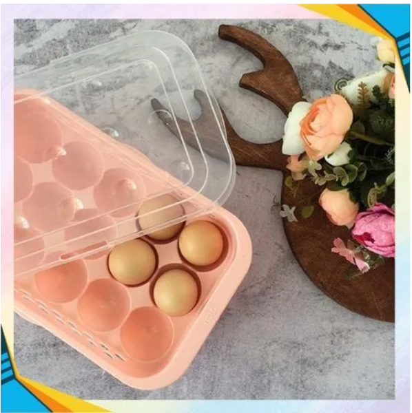 15 Eggs Storage Box With Lid, Storage Container, Fridge Egg Tray, PP material, Transparent and Stackable