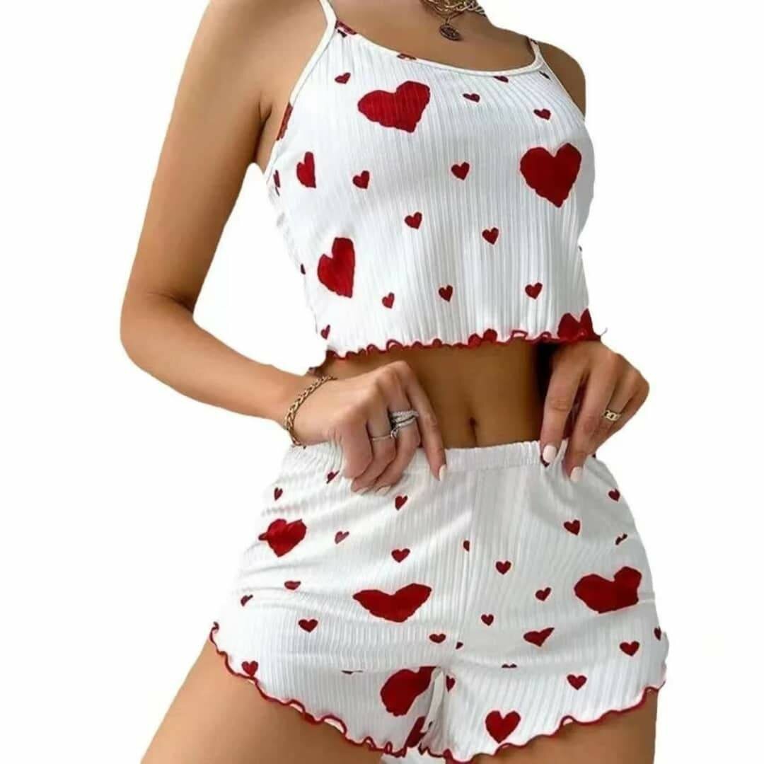 Pyjama Femme à Motifs Cœur