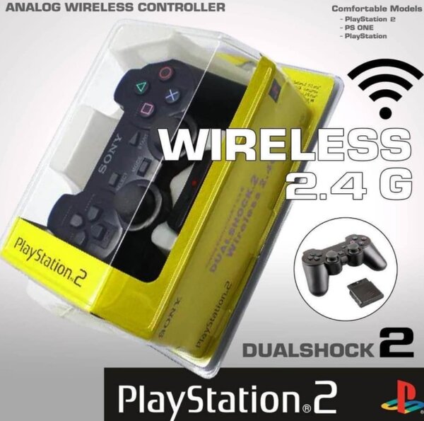 Manette PS2 sans fil Noir