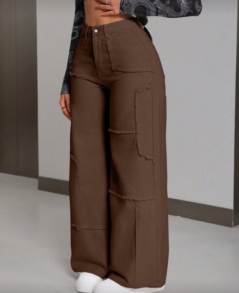 Cargo jeans femme ample