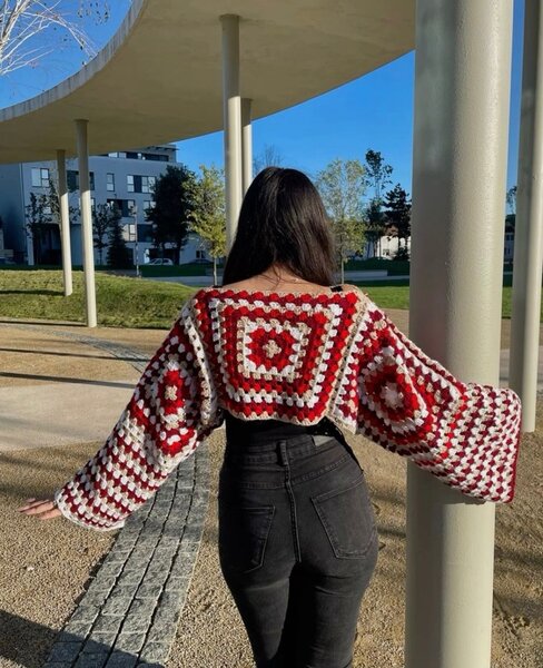 Pull crochet bohème