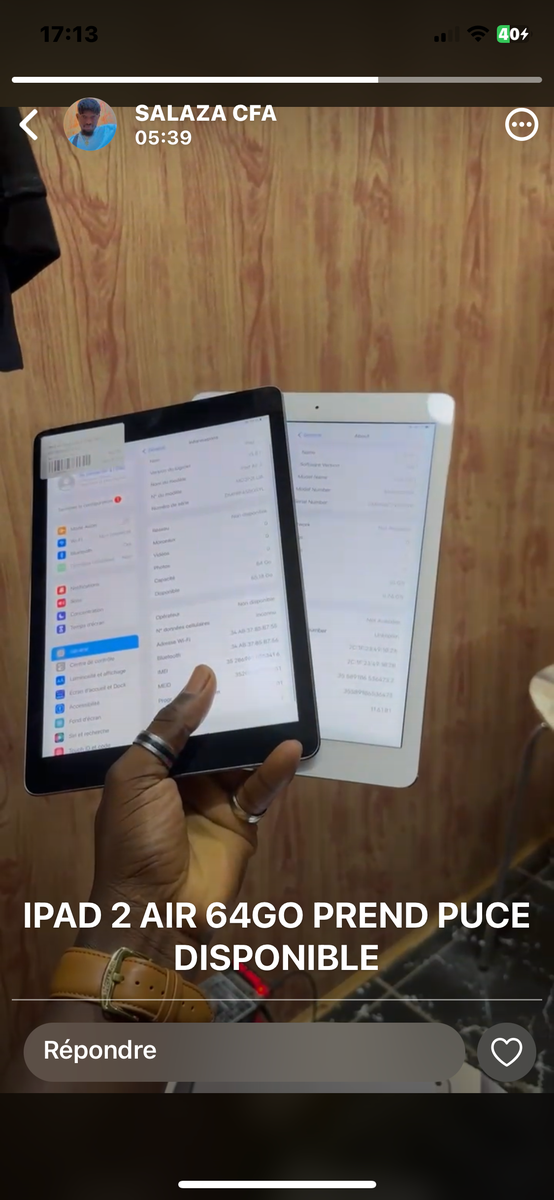 iPad Air 2 64Go Prend Puce