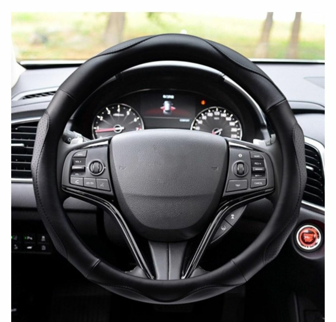 14.96" ROUND CAR STEERING WHEEL COVER ANTI-SKID MICROFIBER L