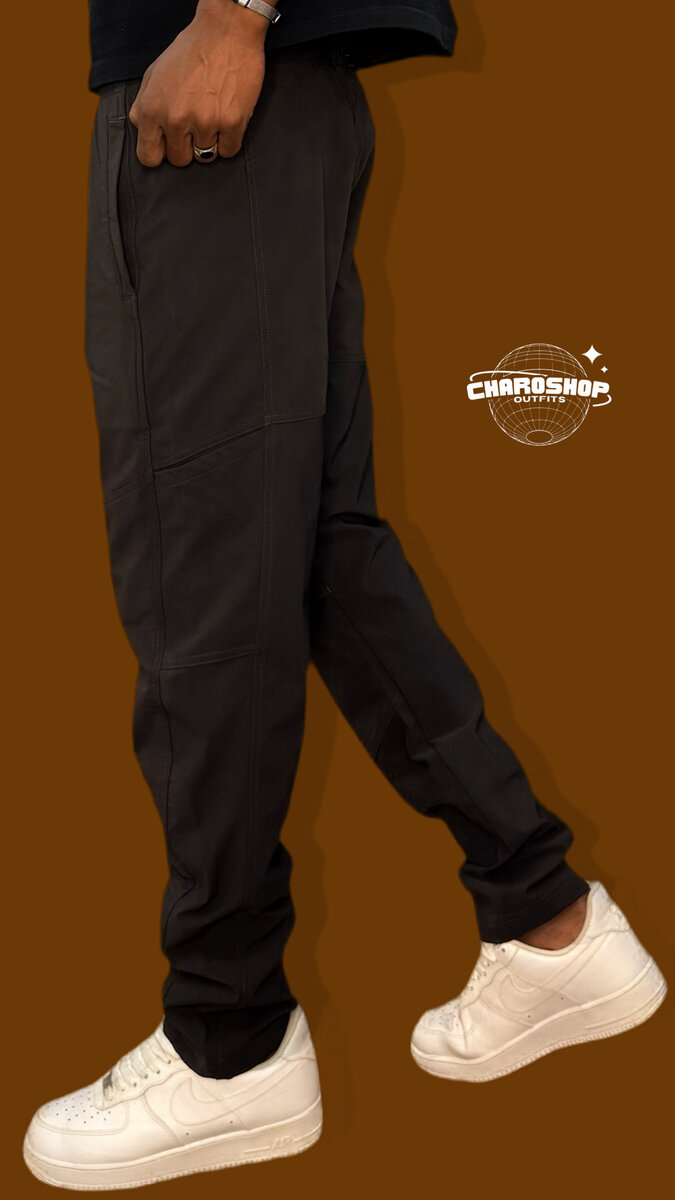 Pantalon cargo noir homme Charishop