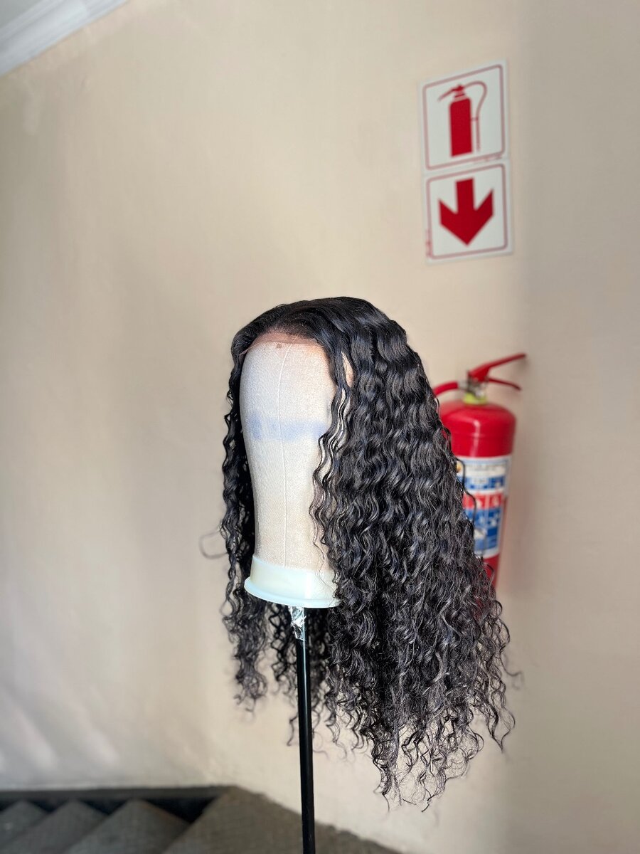 High fibre water wave glueless wigs