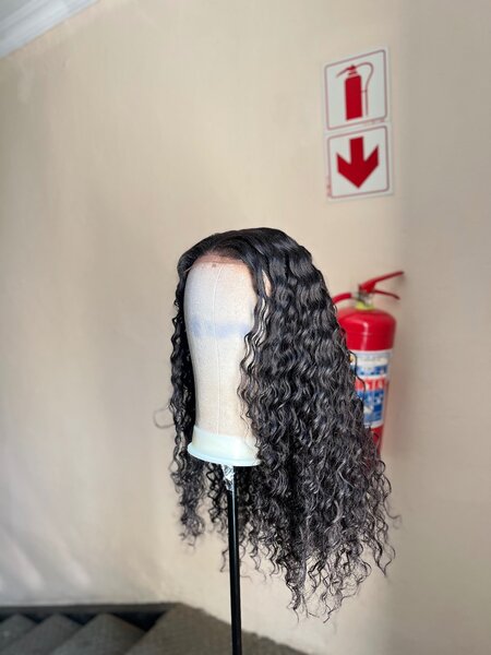 High fibre water wave glueless wigs