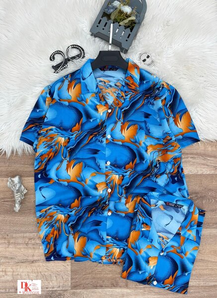 Chemise décontractée imprimée homme