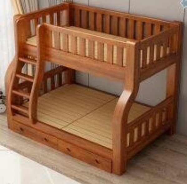 Lit superposé en bois avec rangement