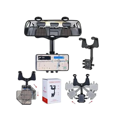Car Center Mirror Hanging Mobile Holder 360 Degree Rotation
