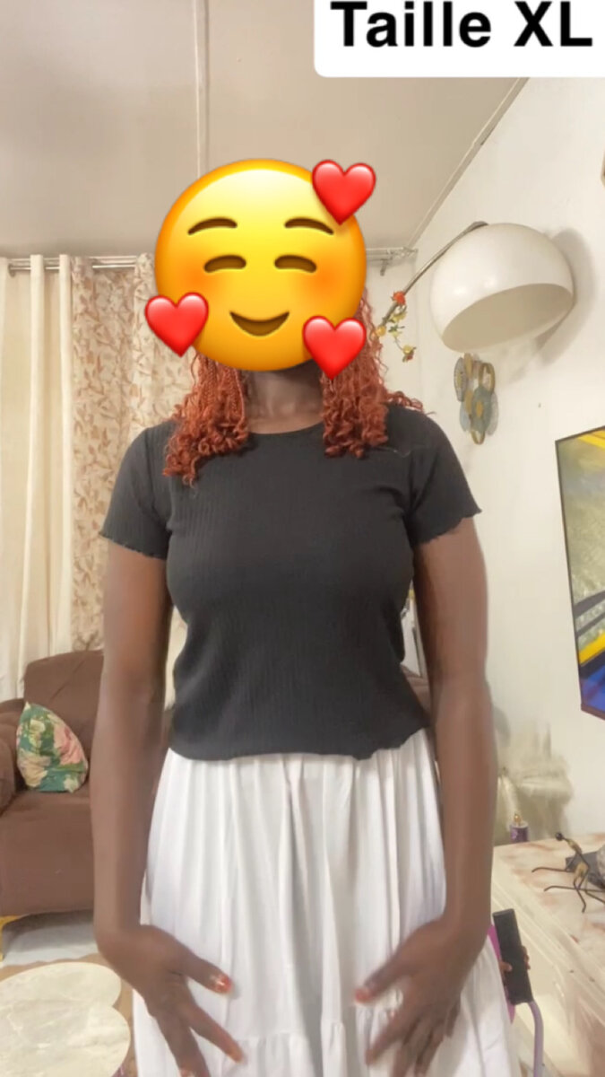 T-shirt noir basique XL