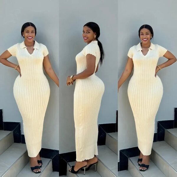 Slim Fit Ribbed Maxi Dress