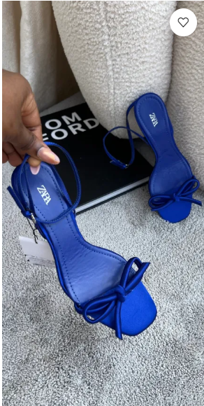 Marina Blue tie ankle strap midlength