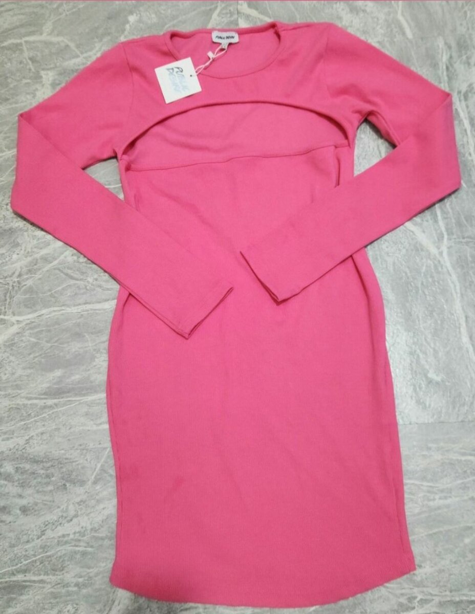 Public Desire Ribbed Mini Dress With Cut Out Front