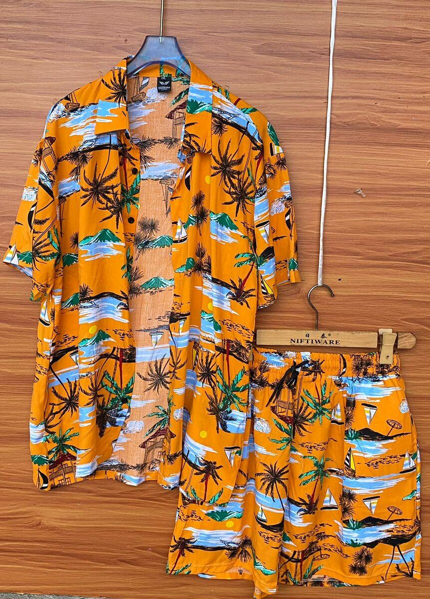 VINTAGE SHIRT TOP AND DOWN SHORTS