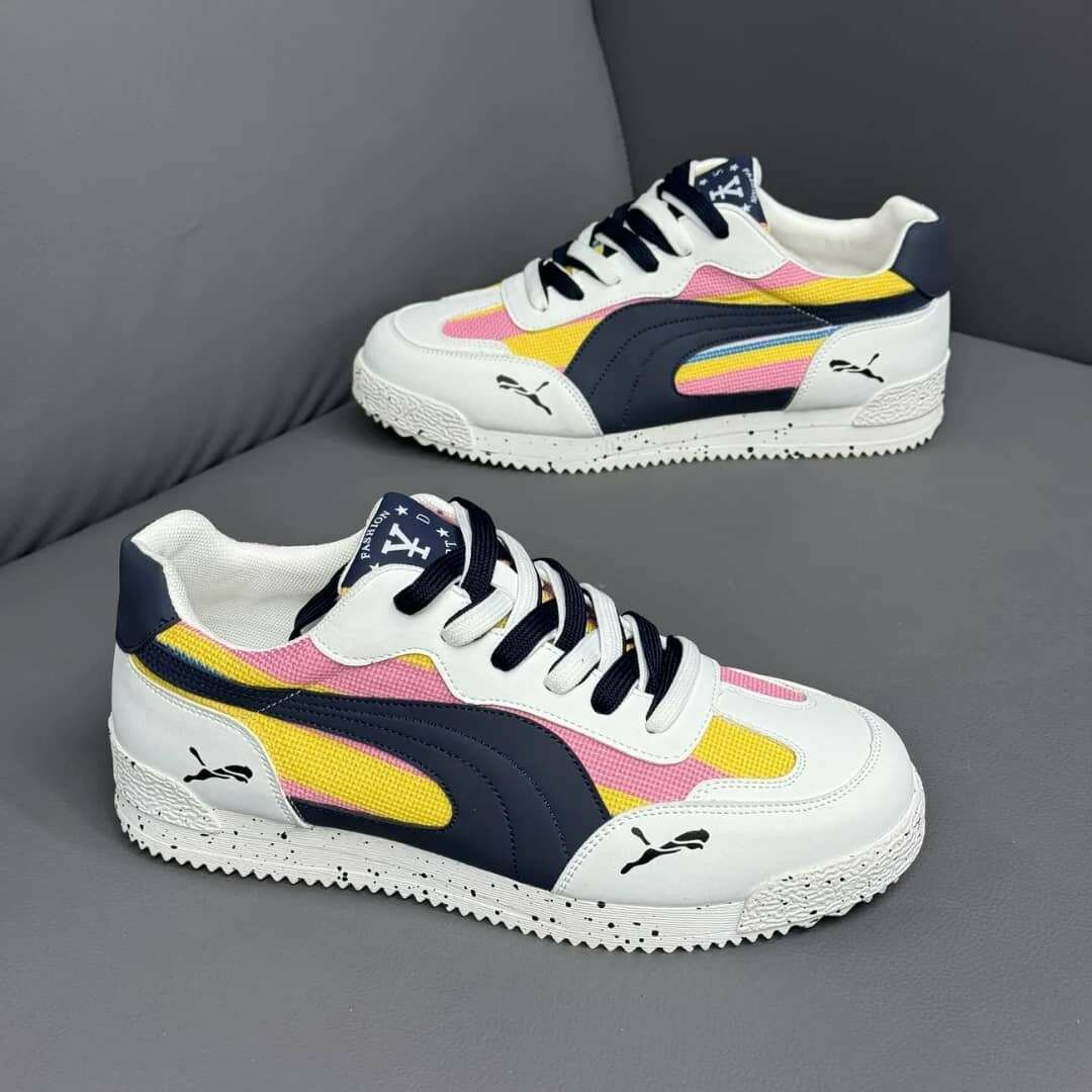 Baskets multicolores en cuir