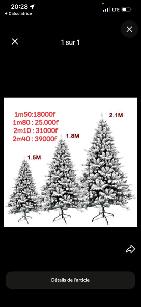 Sapin de Noël enneigé artificiel