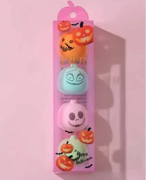 Cute 4pcs Halloween Pumpkin Shape Makeup Beauty Blender,