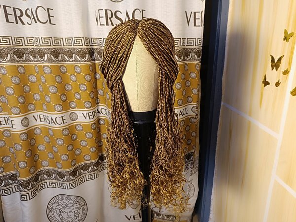 Braided Wig with Curls