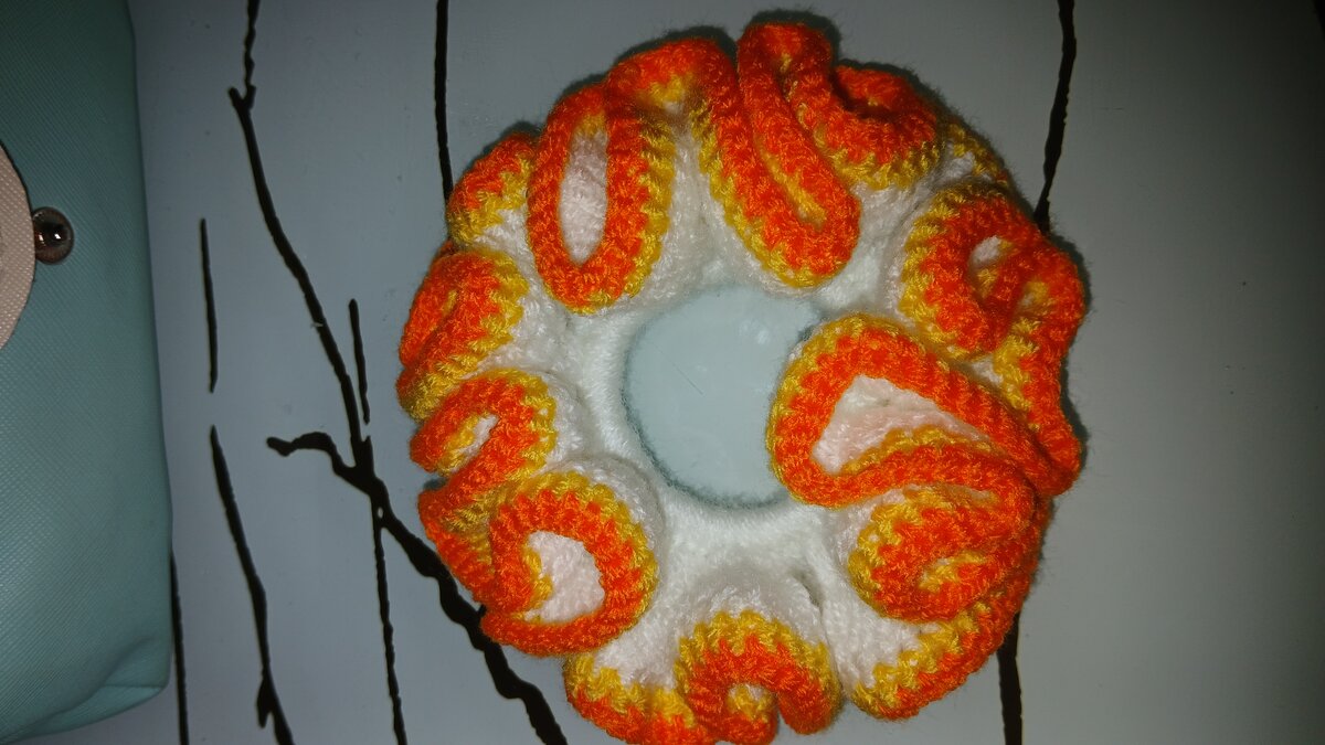 Chouchou crochet multicolore