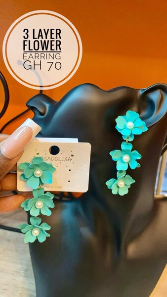 3layer flower earrings