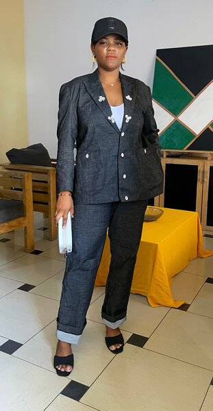 Ensemble tailleur denim chic