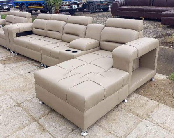 Corner sofa and leather armchair