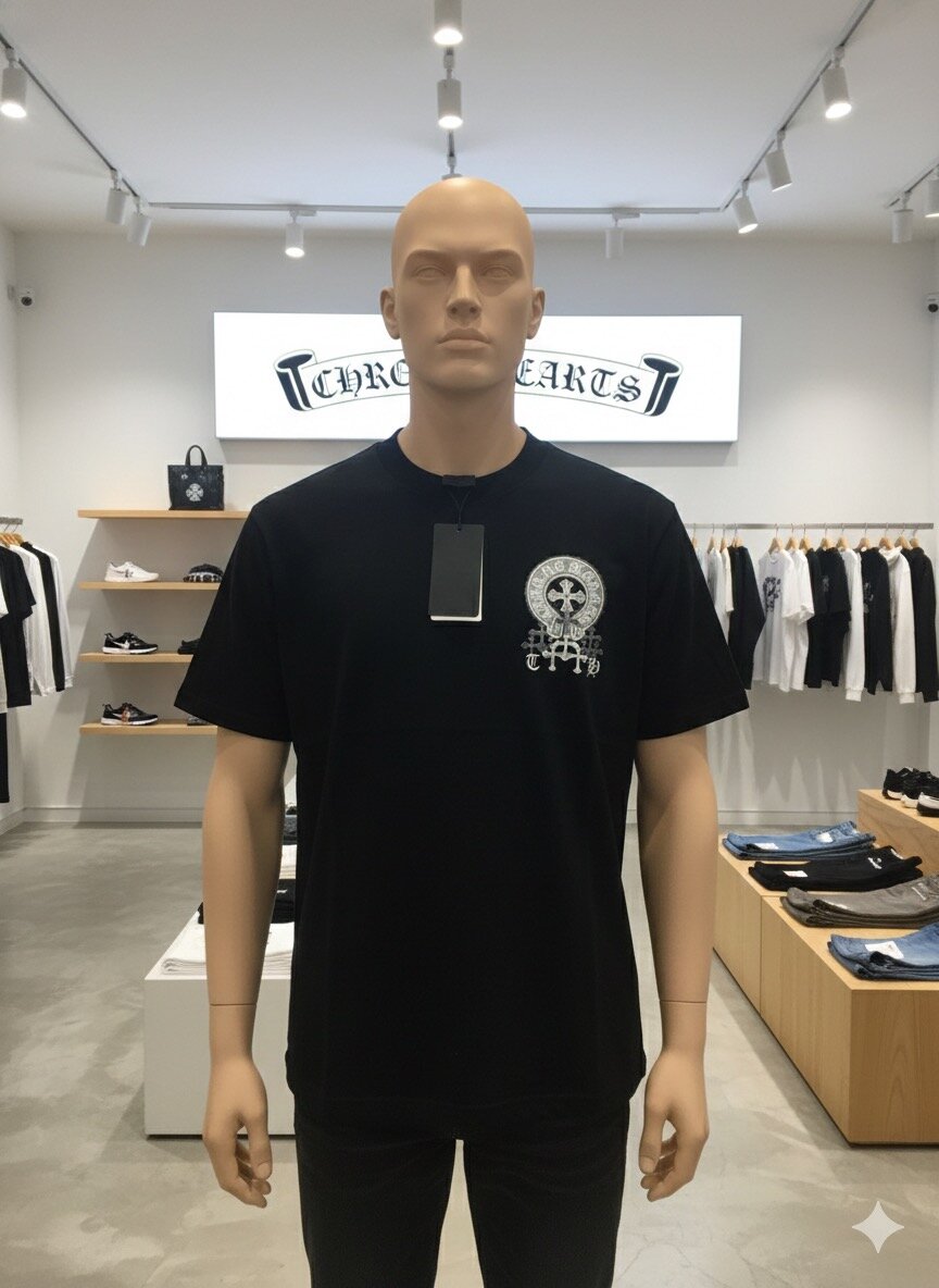 T-shirt noire graphique unisexe