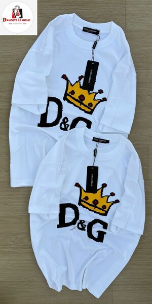 T-shirt D&G couronne blanc