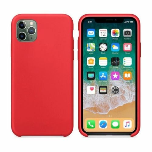 Coque en silicone rouge compatible avec iphone 11 pro
