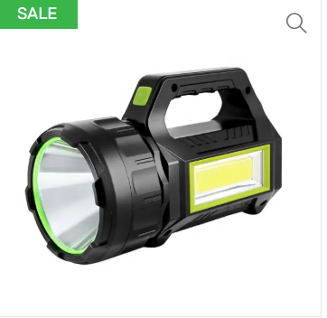 High Power USB Solar Charge with Power Bank and Power Display Multifunctional Portable Rechargeable Flashlight Red Warning Light.