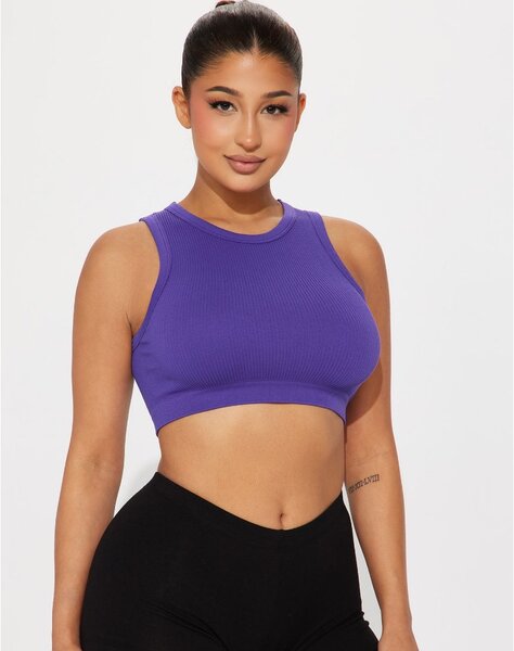 Jackie Seamless Crop Top - Blue