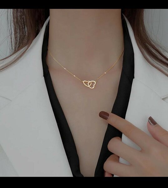 Chaîne cœur double boucle